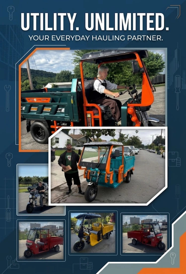 Happy customer deliveries and real-world use of electric utility cargo trucks.